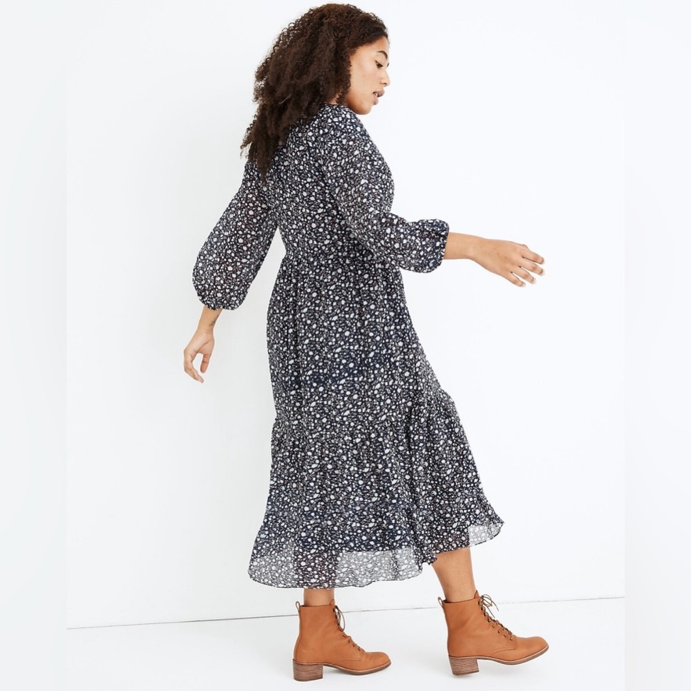 Madewell Tie-Waist Midi Dress in Harvest Vine